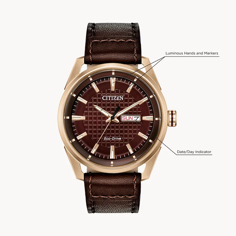 Citizen CTO Eco-Drive Rose Gold Brown Dial Stainless Steel Watch Citizen CTO Eco-Drive Rose Gold Brown Dial Stainless Steel Watch